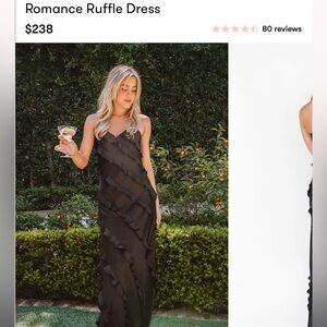 Show Me Your MuMu Black Maxi Satin Ruffle Dress